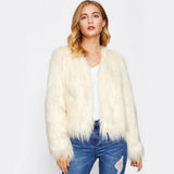 Women Fur Jacket Plush White Warm Coat