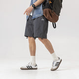 Unisex Shorts Retro Workwear Shorts Embroidered Loose