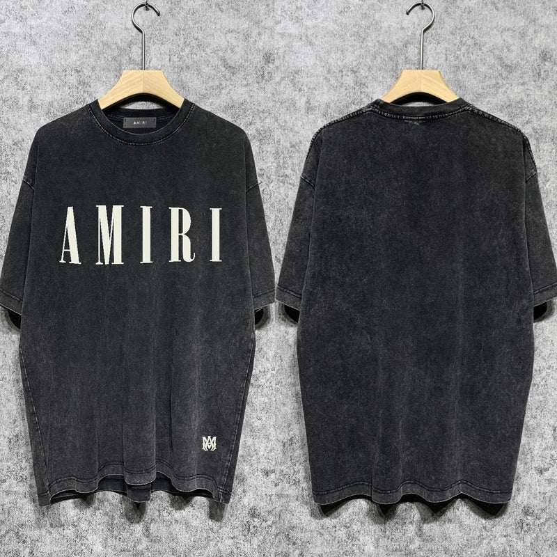 Amiri washed t-shirt letter small spider printing short sleeves