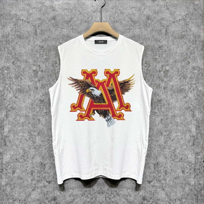 Amiri tank top oil painting flying eagle printing