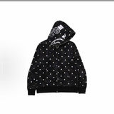 Bathing ape hoode bape polka dot black joint autum