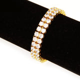 Bracelet hiphop double row bracelet copper set AAA zircon tennis bracelet St. Valentine's Spectrum