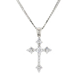 Jewelry Stainless Steel Cross Necklace Vintage AAA Zircon Pendant Necklace Crosses Spectrum St. Valentine's