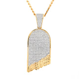 Jewelry Micro-set Zircon 18K Gold Plated Two-Tone Broken Skateboard Pendant Spectrum Jesus Pieces Royalty