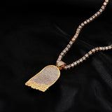 Jewelry Micro-set Zircon 18K Gold Plated Two-Tone Broken Skateboard Pendant Spectrum Jesus Pieces Royalty