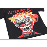 Vlone T Shirts Clown Flame Large V Printed Short Sleeve T-shirt Men's and Women's High Street BF Style Loose Half Sleeve