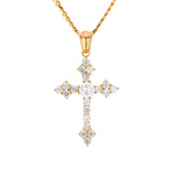 Jewelry Stainless Steel Cross Necklace Vintage AAA Zircon Pendant Necklace Crosses Spectrum St. Valentine's