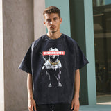 Mens Vintage T Shirt Neckline Short Sleeve T-Shirt Men