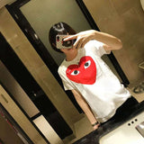 CDG Be Kind T Shirt CDG Embroidery Love White Smiling Face Solid Color T-shirt