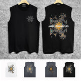Amiri tank top damaged oil painting printing