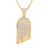 Jewelry Micro-set Zircon 18K Gold Plated Two-Tone Broken Skateboard Pendant Spectrum Jesus Pieces Royalty