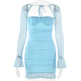 Women Dress Fashion Sexy Mesh
