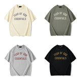 Fog Essentials T Shirts Autumn/Winter FOG Letter Print Crew Neck Short Sleeves