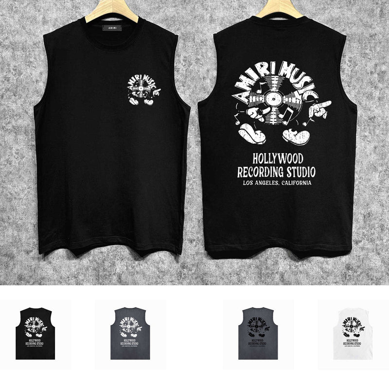 Amiri tank top note fan printing