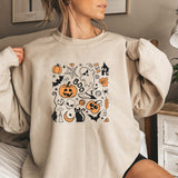 Vintage Halloween Sweatshirt Women Long Sleeve Crewneck Sweatshirt