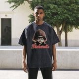 Mens Vintage T Shirt Flame Doberman Print