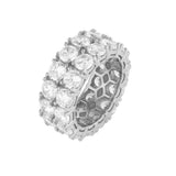 Rings Double Row Diamond Zircon Microset Zircon 2 Row Ring St. Valentine's Spectrum