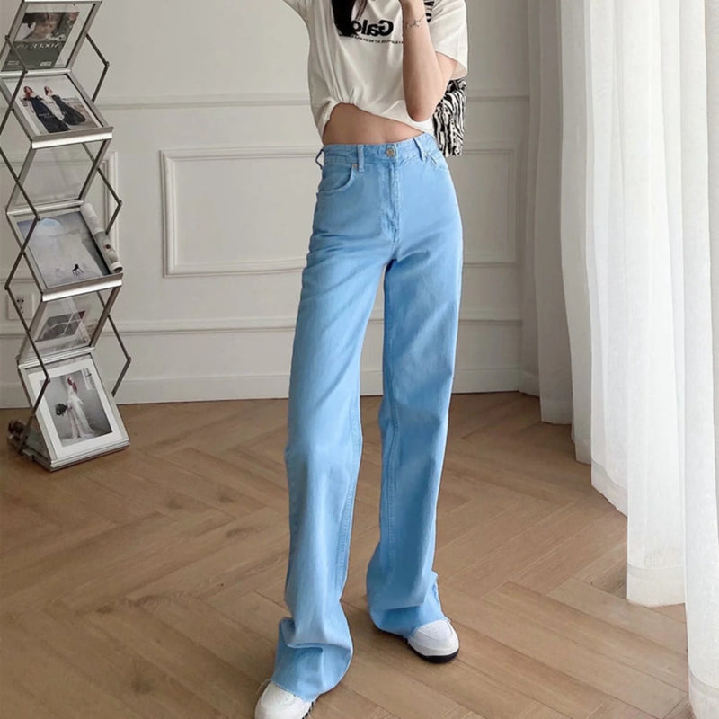Women Jeans Loose Slimming and Fashionable Frayed Edges
