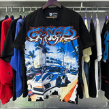 Godspeed T Shirts Supercar Beach Road Print Cotton Casual Short Sleeves Men and Women