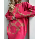 Women Work Business Casual Sweats Knitwear Jacquard Sweater