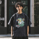 Mens Vintage T Shirt Printed Short Sleeve T-Shirt Men