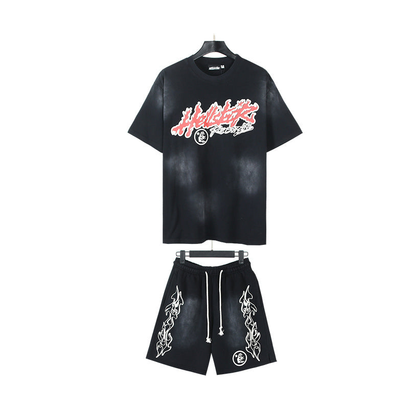 Hellstar T-Shirt And Shorts Two-Piece Set