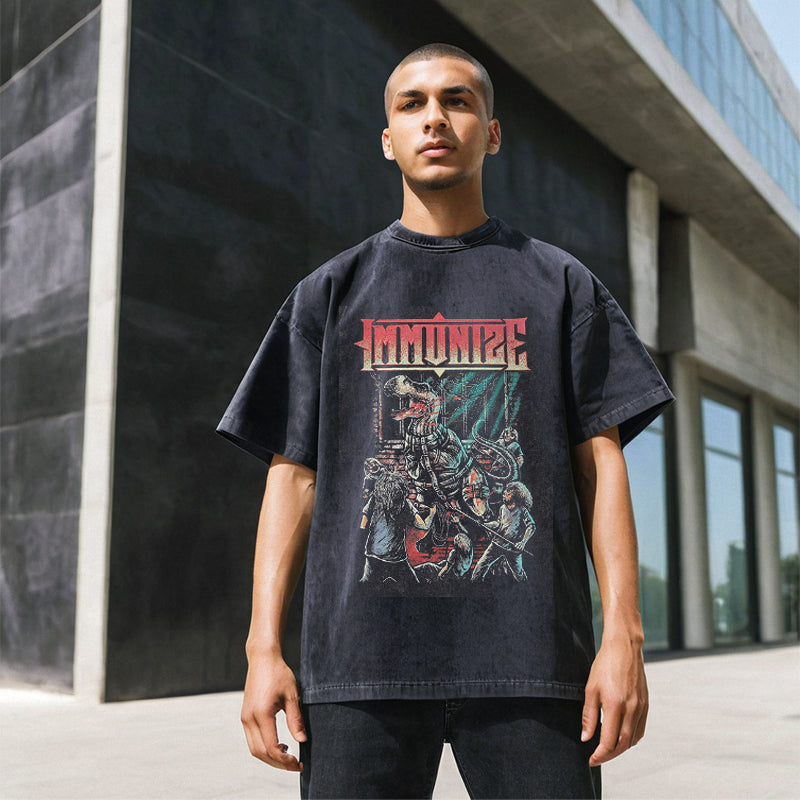 Mens Vintage T Shirt Flame Skull Short Sleeve Men