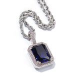 Jewelry Colored Square Solid Vintage Pendant Necklace with Diamonds ins Royalty Jesus Pieces Spectrum