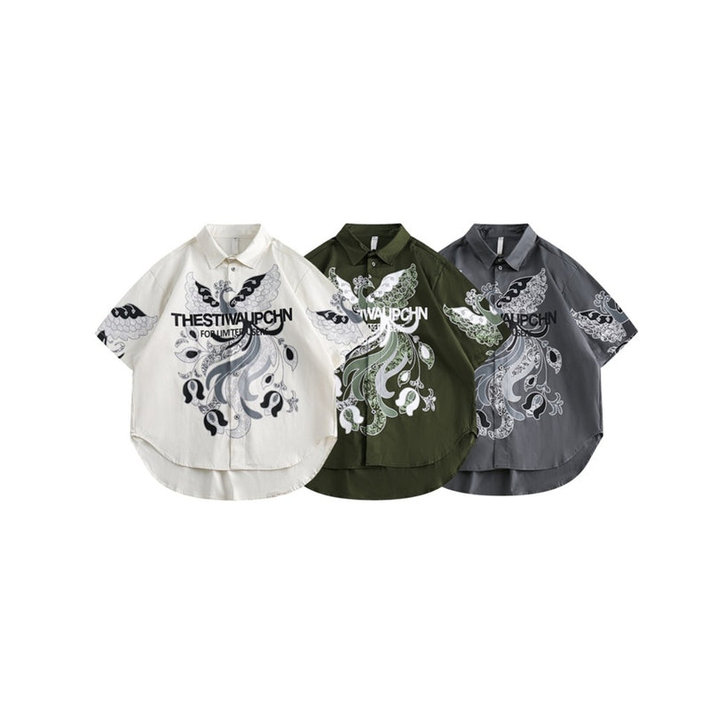 Unisex Shirt Retro Loose Cotton