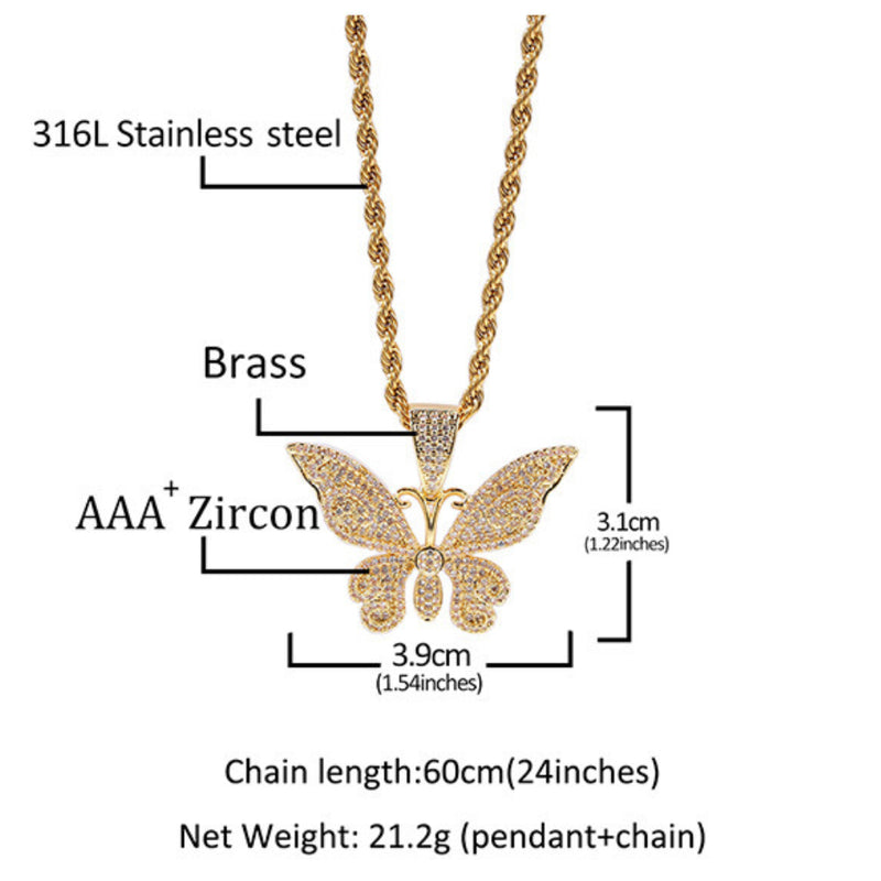 Jewelry Fashion Copper Zircon Full Diamond Pendant Hip Hop St. Valentine's Animal Spectrum