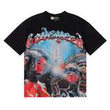 Godspeed T Shirts Astronaut Robot Printed Cotton Casual Short Sleeve Men and Women