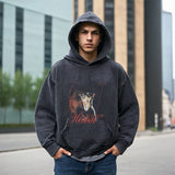 Mens Vintage Hoodie Sweater Cartoon Casual