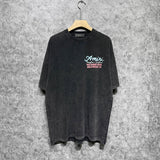Amiri washed t-shirt wine glass letterprinting short sleeves