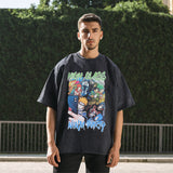 Mens Vintage T-Shirt Cartoon Print Short Sleeve T-Shirt