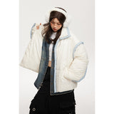 Unisex Coat University Style Stand Collar Winter Cotton Dress