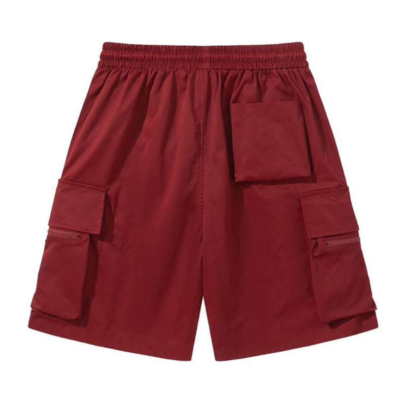 Men Shorts Workwear Loose Straight Multi-Pocket Decoration