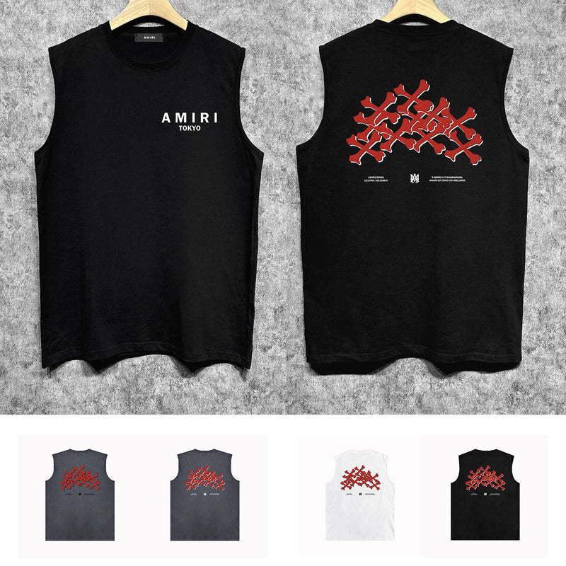 Amiri tank top tokyo bones print