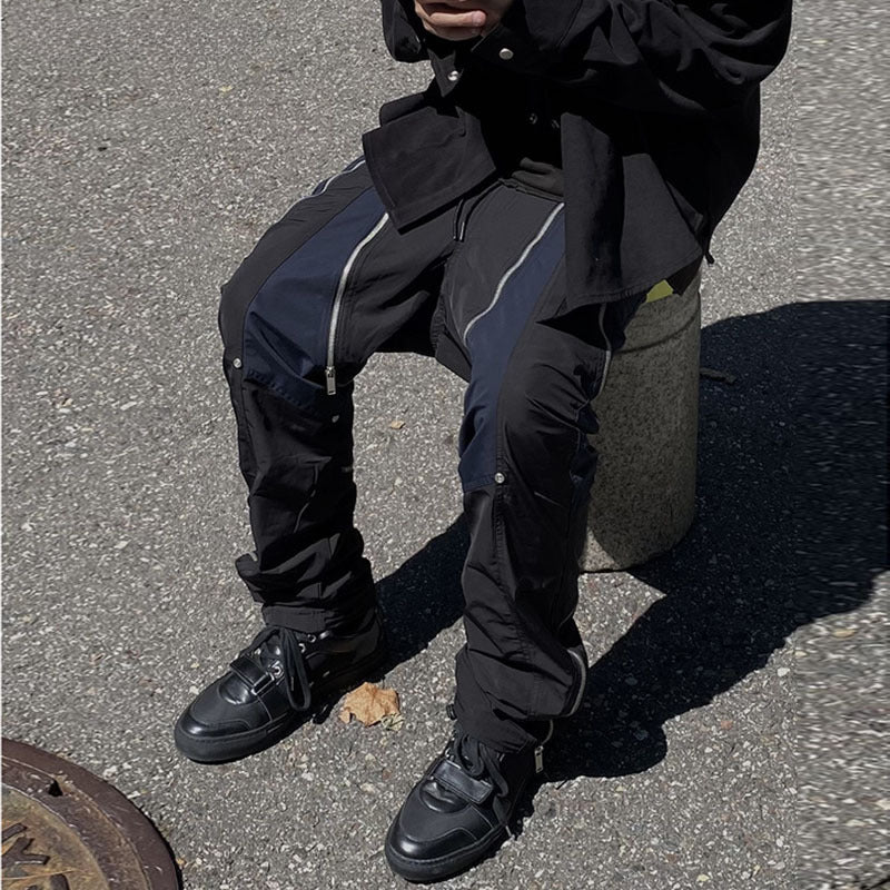 Cargo Pants Zipper Stitching Casual