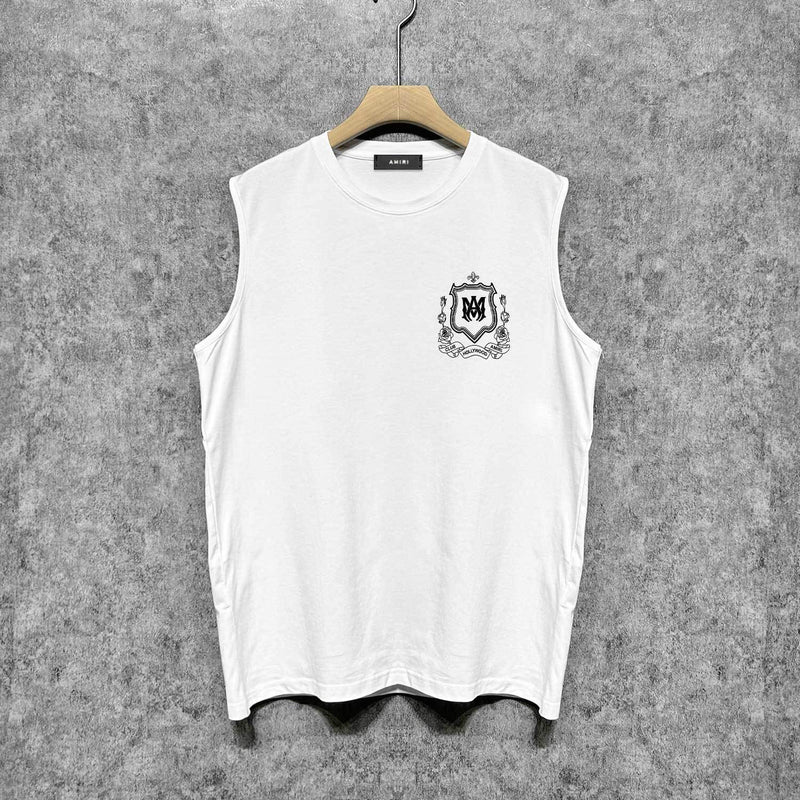 Amiri tank top flower shield printing