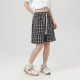 Unisex Shorts Plaid Shorts Couple Loose Summer