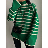 Women Work Business Casual Sweats Striped Loose Casual Sweater