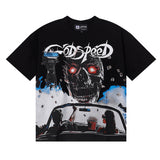 Godspeed T Shirts Driving Movie Skull Printing Cotton Casual Short Sleeves Men and Women