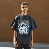 Mens Vintage T-Shirt Printed Loose T-Shirt