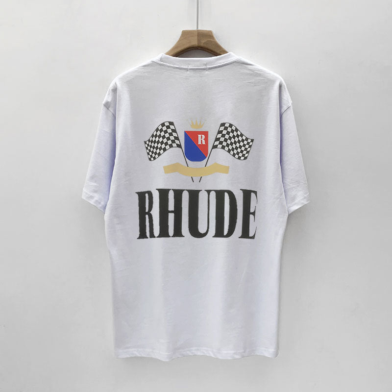 Rhude T Shirt Limited Rhude Hip Hop Loose round Neck Short Sleeve T-shirt