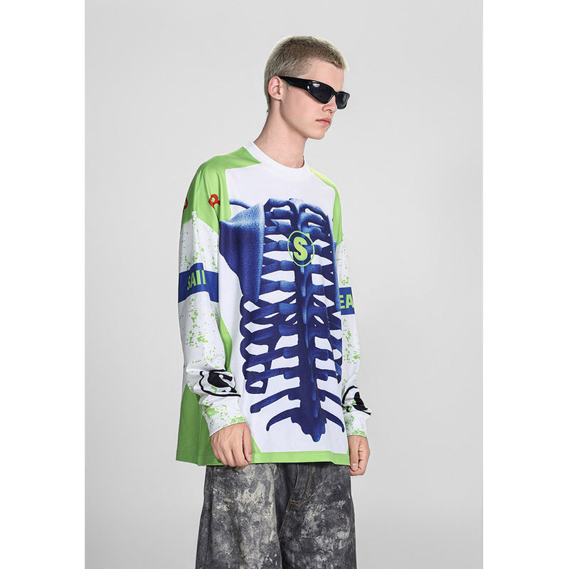 Men Long Sleeve Shirt Saint Michael Loose Long Sleeve Shirt