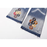 Gallery Dept Jeans leather label embroidery water ripple gradual change wash jeans