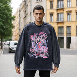 Mens Vintage Long Sleeve Shirt Vintage Cartoon Print