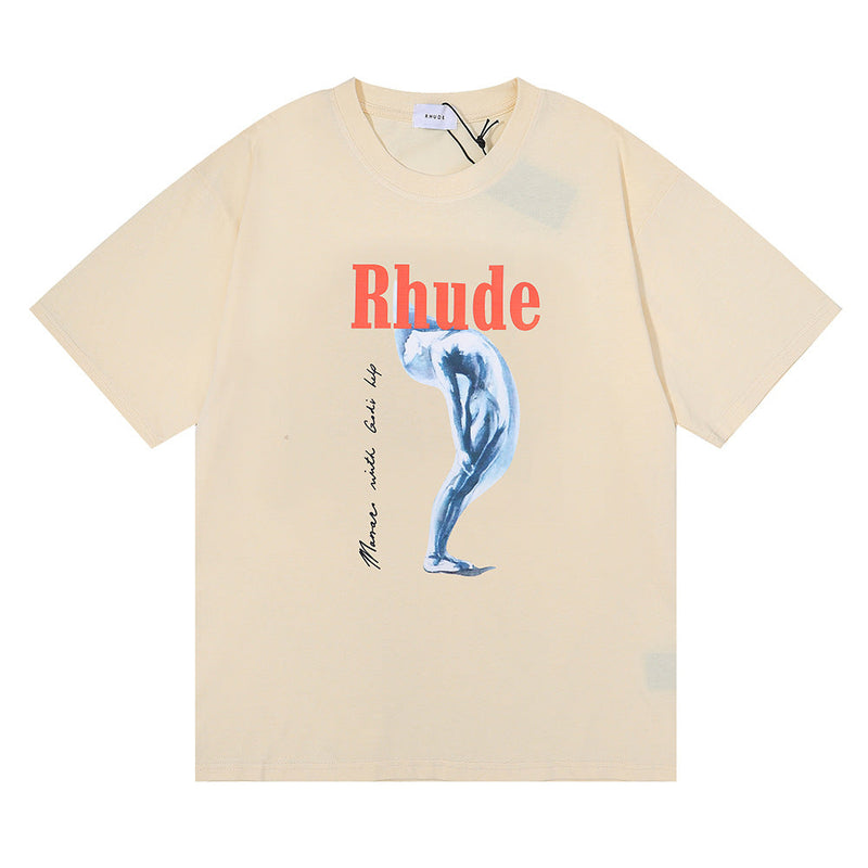 Rhude T Shirt Tortured Goddess Hip Hop Men and Women Same Casual