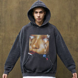 Mens Vintage Hoodie Sweater Cartoon Casual