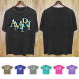 Amiri washed t-shirt gradientletterprinting short sleeve